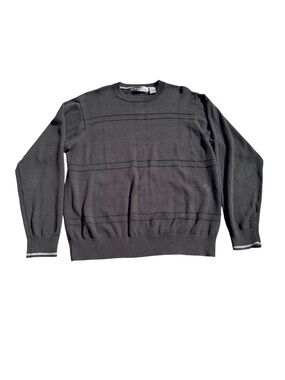 Oscar De La Renta Men’s Large Black Knit Long Sleeve Pullover Sweater Top